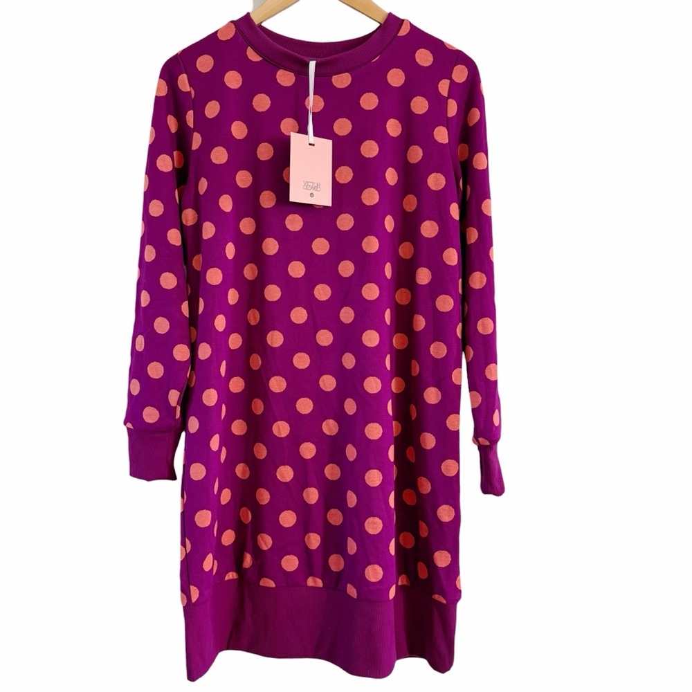 Victor Glemaud x Target Polka Dot Dress Purple Orange Pullover Size Small NEW
